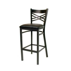 metal crisscross barstool with black textured frame