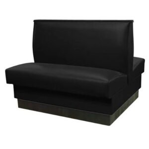 double booth, plain back with black vinyl upholstered booth for restaurant