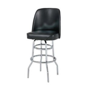 swivel barstool, jumbo bucket seat on double ring chrome base