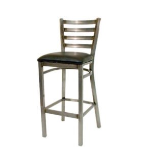 metal clear coat barstool and padded vinyl seat