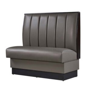 single booth, 6 channel back with gray vinyl upholstered booth for restaurant