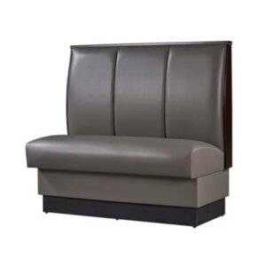single booth, 3 channel back with gray vinyl upholstered booth for restaurant