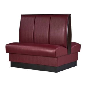 double booth, 3 channel back with gray vinyl upholstered booth for restaurant