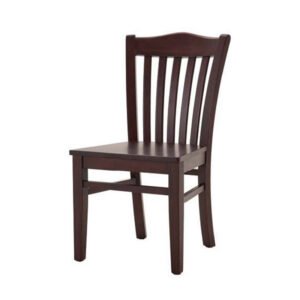 wood schoolhouse slat-back chair with wood seat.