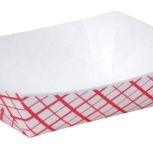 3 lbs Paper Food Tray - Red/White - 250 per Sleeve