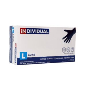 Disposable Gloves Large - 4Mil Nitrile Black - 100