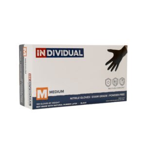 Disposable Gloves Medium - 4Mil Nitrile Black - 100