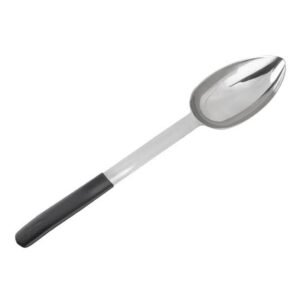Antimicrobial Serving Spoon Solid 2 Oz - S/S w/ Black Handle