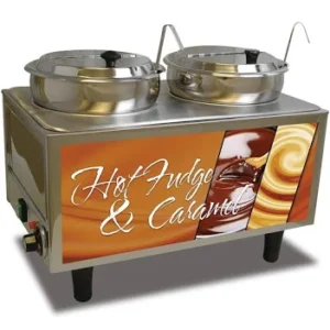 Benchmark Hot Fudge / Caramel Warmer - 2 Ladles & Lids