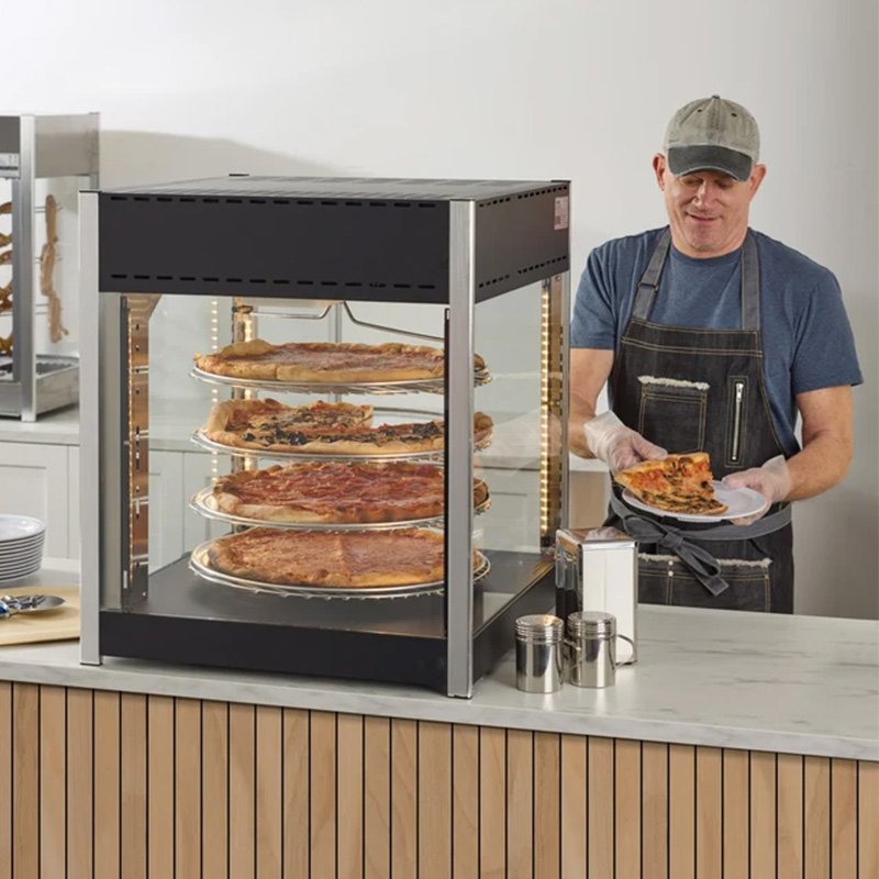 Electric Display Merchandiser 18" Round Rack - Matte Black - Image 2
