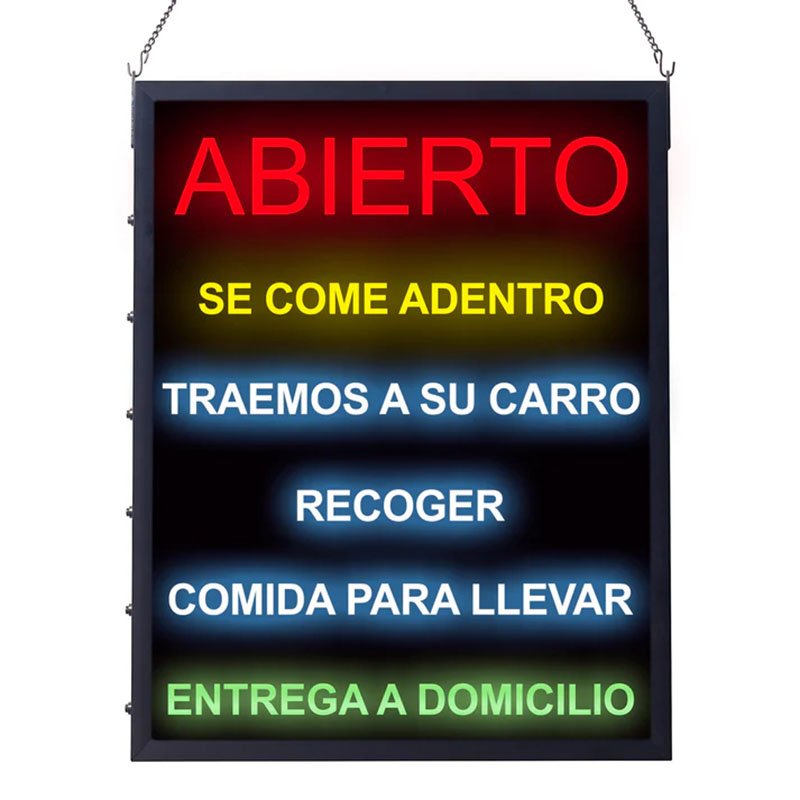 LED "All-in-One" Open Sign (Spanish)